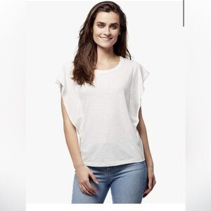 William Rast Women's‎ Freya Flutter Sleeve Tee Shirt In Marshmallow, Size Small